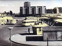 Autobusni kolodvor, Avenija Marina Držića, oko 1968. godine, kolorirana razglednica